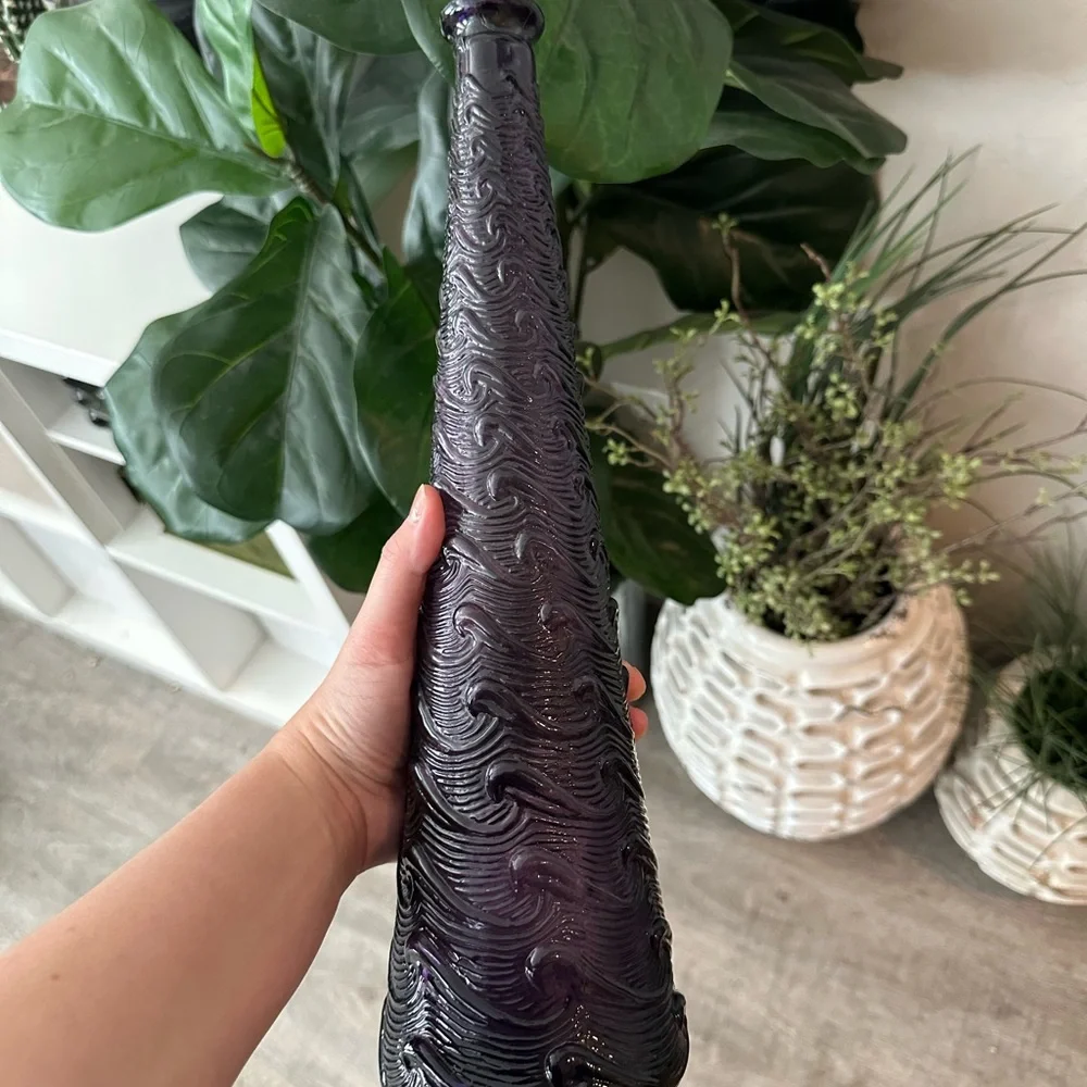Empoli Purple Wave Genie Bottle Bass Glass Vase